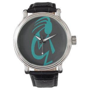 Beautiful Teal Kokopelli Painting Watch