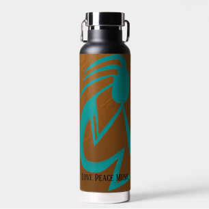 Beautiful Teal Kokopelli Painting Water Bottle