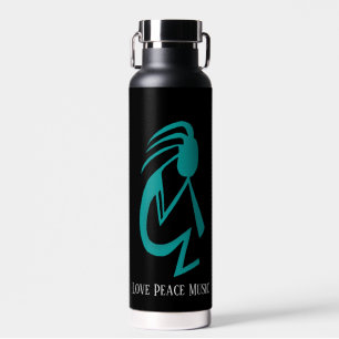 Beautiful Teal Kokopelli Painting Water Bottle