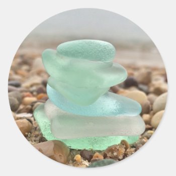 Beautiful Teal Sea-glass Beach Stickers by Everything_Grandma at Zazzle
