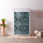 Beautiful,teal silver,art nouveau pattern,floral,m fabric