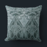 Beautiful,teal silver,art nouveau pattern,floral,m outdoor pillow<br><div class="desc">Beautiful, teal silver, art nouveau pattern, floral, metallic, blue grey, modern, elegant, vintage, retro</div>