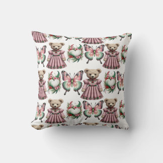 Beautiful Teddy Bear Throw Pillow