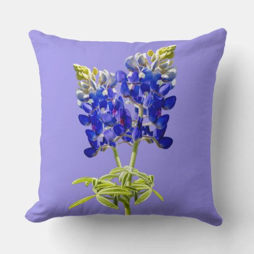 Beautiful Texas Bluebonnets on Lavender Pillow