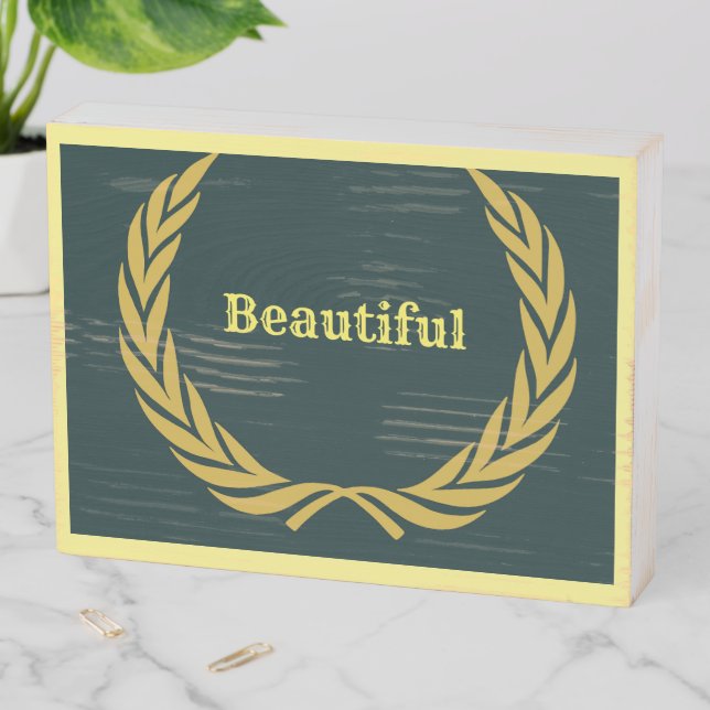 Beautiful text name Gallery Art Wooden Box Sign (In Situ Horizontal)