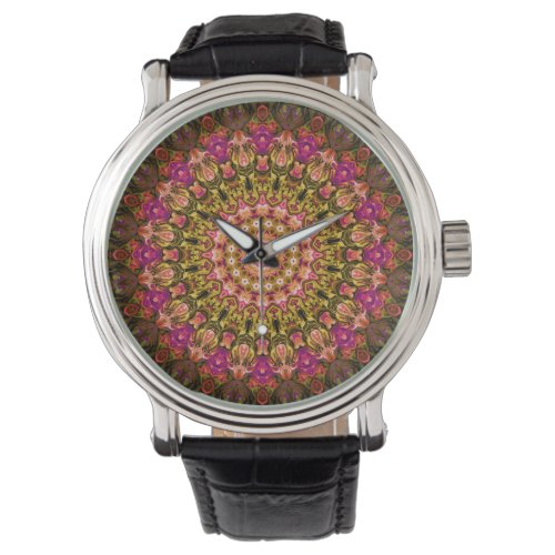 beautiful textile carpet mandala pattern watch