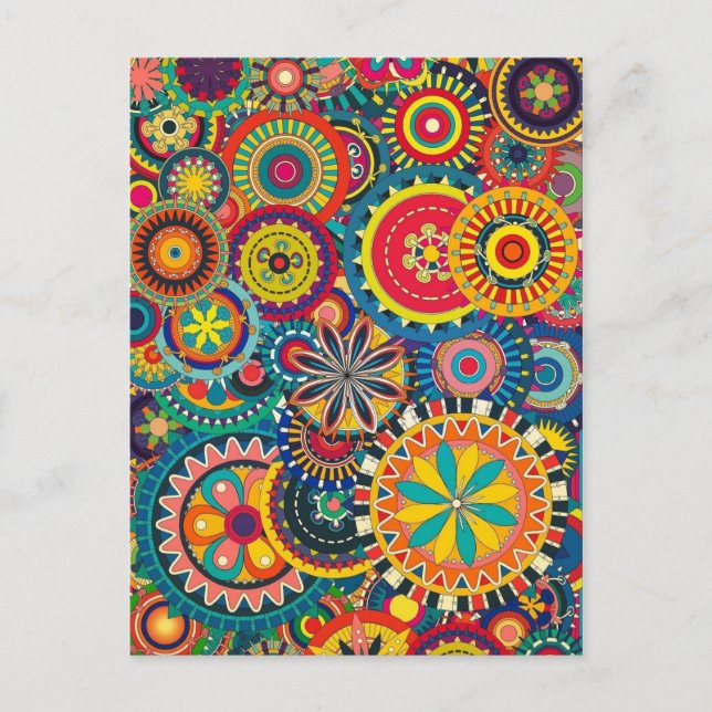 Beautiful Texture floral colorful Pattern Postcard (Front)