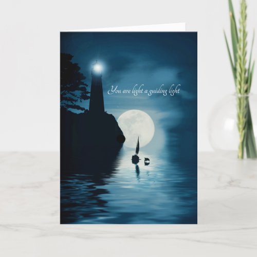 Beautiful Thank You with Dolphin Lighthouse Card