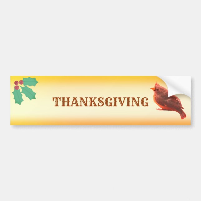 Beautiful Thanksgiving Bird Bumper Sticker (Front)