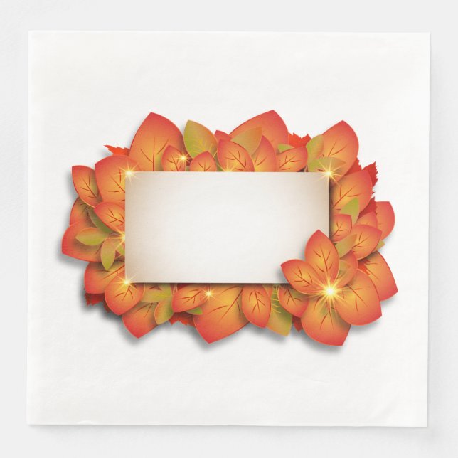 Beautiful Thanksgiving dinner napkins customizable (Front)