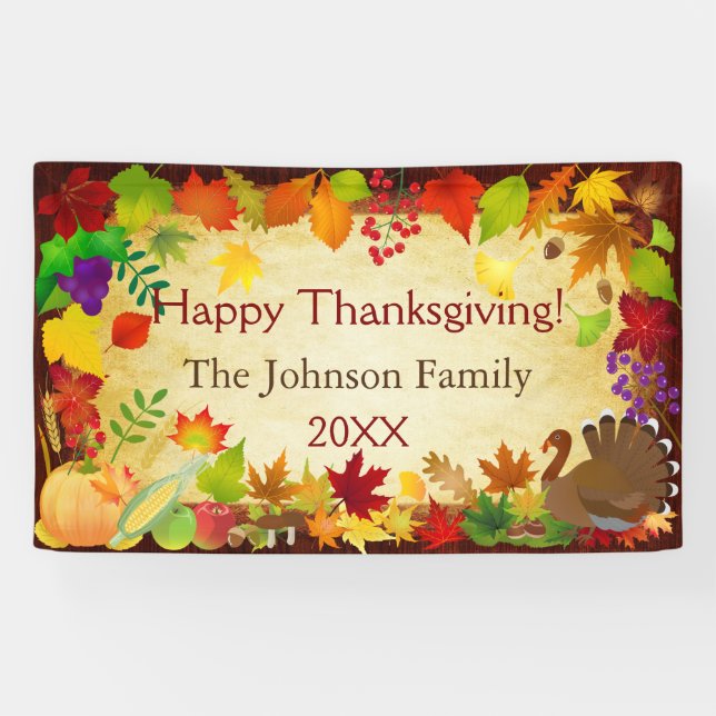 Beautiful Thanksgiving Harvest Banner (Horizontal)