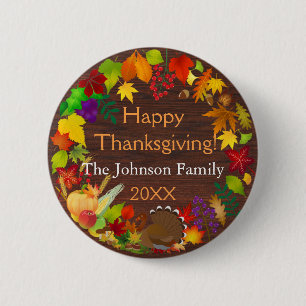 Beautiful Thanksgiving Harvest Button