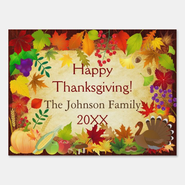 Beautiful Thanksgiving Harvest Sign (Front)