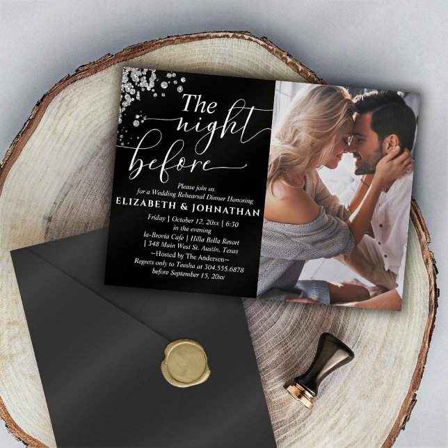 Beautiful The Night Before Rehearsal Dinner Photo  Invitation (Creator Uploaded)