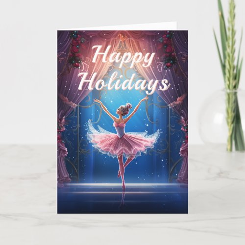 Beautiful The Nutcracker Suite Ballerina Christmas Holiday Card