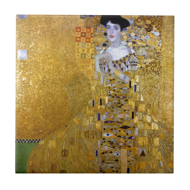 Beautiful The Woman in Gold Gustav Klimt Ceramic Tile (Front)