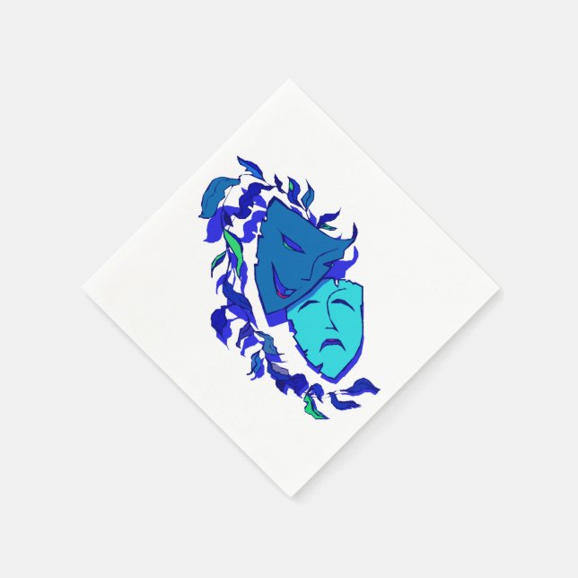 Beautiful Theatre Masks Paper Napkins (Corner)