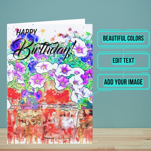 Beautiful Things Like You Watercolor Birthday Card