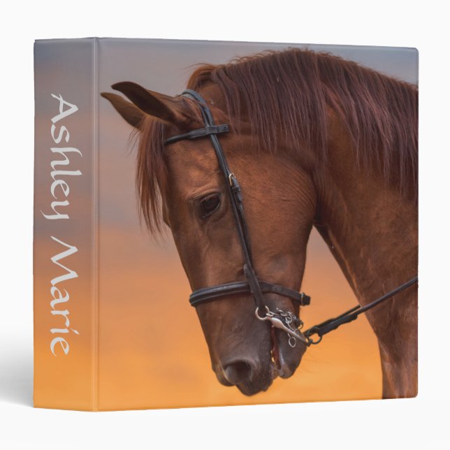 Beautiful Thoroughbred Horse 3 Ring Binder  (Front/Spine)