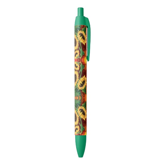 Beautiful Three Sunflowers Pen - Painting (Bottom (Vertical))