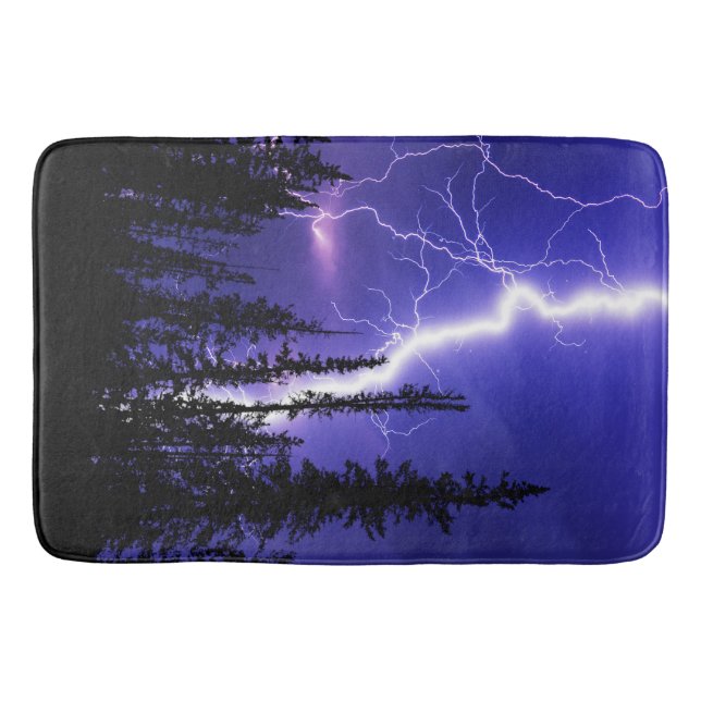 beautiful thunder over the forest bath mat (Front)