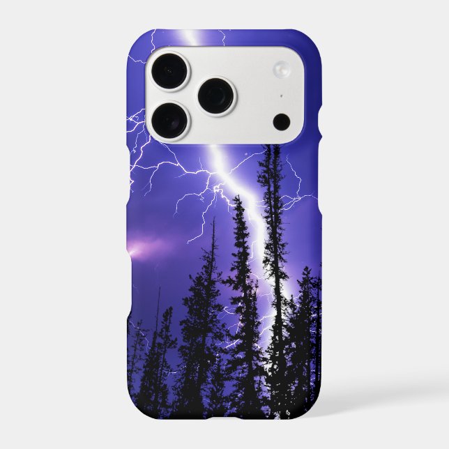 beautiful thunder over the forest iphone case (Back)