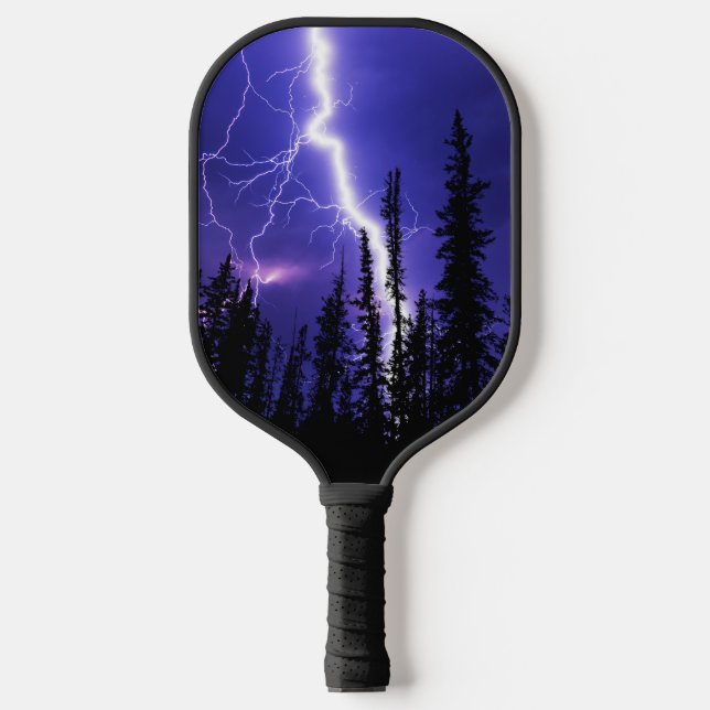 beautiful thunder over the forest pickleball paddle (Front)