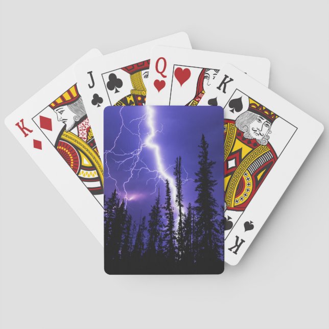 beautiful thunder over the forest poker cards (Back)