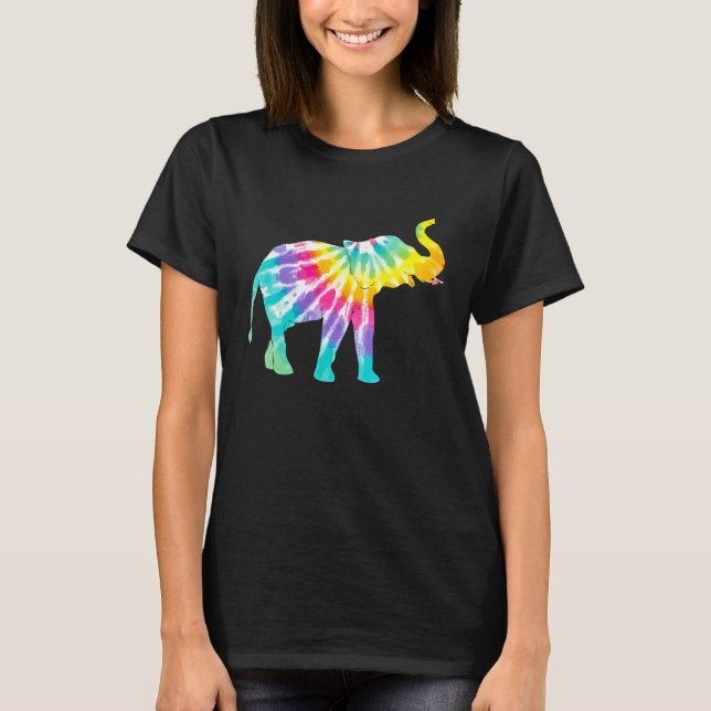 Beautiful Tie Dye Elephant T-Shirt (Front)