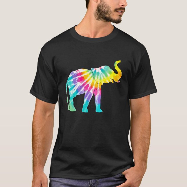Beautiful Tie Dye Elephant T-Shirt (Front)