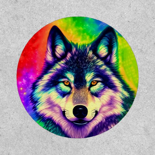 Beautiful Tie Dye Wolf Hippie Psychedelic Colorful Patch
