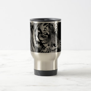 Beautiful Tiger Black White Africa Travel Mug
