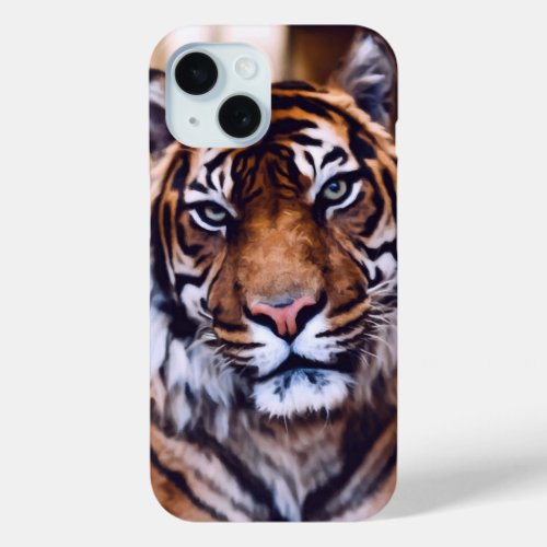 Beautiful Tiger Face Animal Wildlife iPhone 15 Case