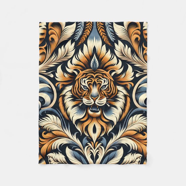 Beautiful Tiger Fleece Blanket (Front)