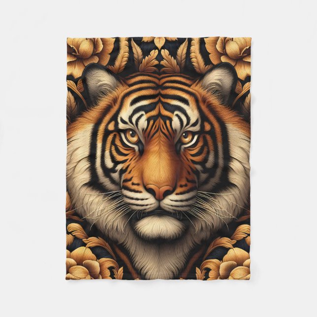 Beautiful Tiger Fleece Blanket (Front)