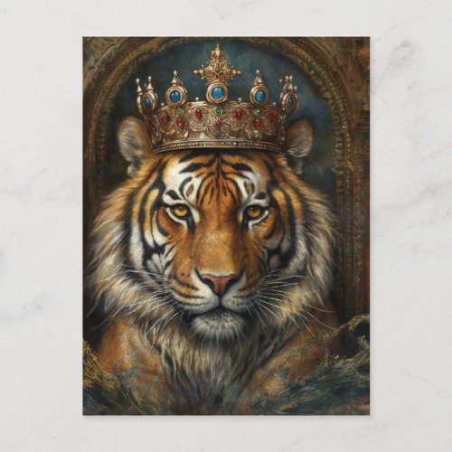 Beautiful Tiger in a Crown Postcard