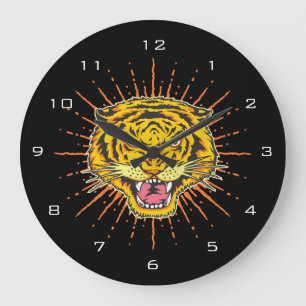 Beautiful tiger large clock