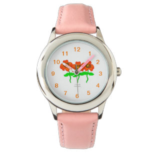 Beautiful Tiger Lilies Steel Pink Watch