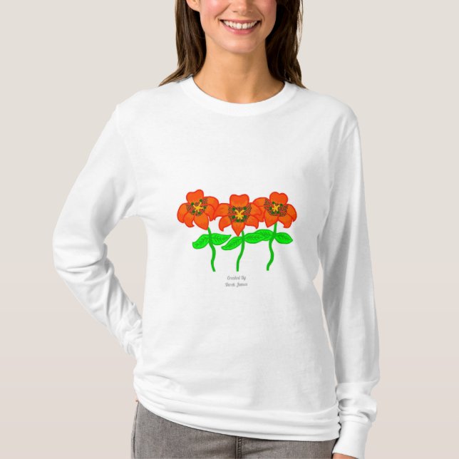 Beautiful Tiger Lilies Women's Long Sleeve Shirt (Front)