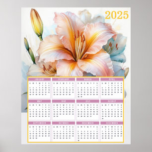 Beautiful Tiger Lily 2025 Calendar Poster