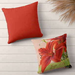 Beautiful Tiger Lily Flower Close-Up Photograph Throw Pillow