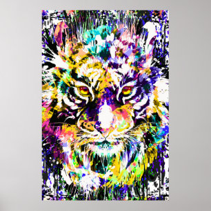 Beautiful Tiger Poster Colorful Tiger Poster