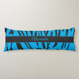Beautiful Tiger Print in Blue and Black Body Pillow