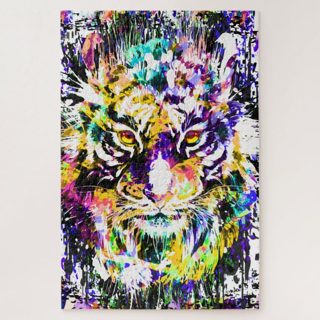 Beautiful Tiger Puzzle | Colorful Tiger Puzzle (Vertical)
