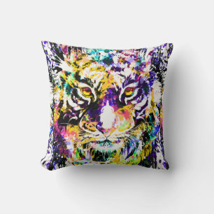 Beautiful Tiger Throw Pillow Colorful Tiger