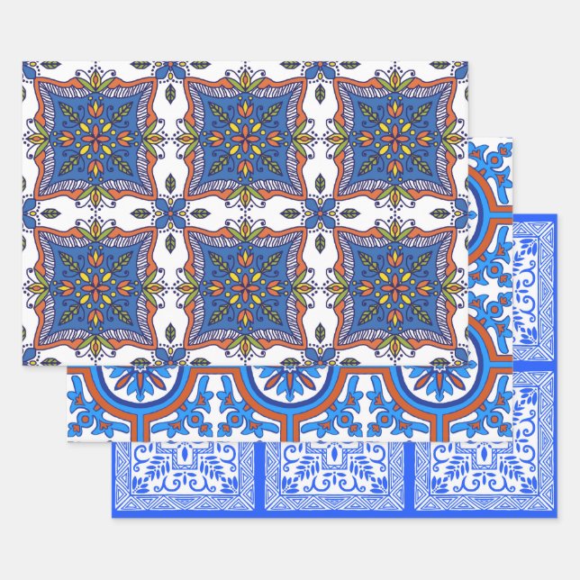 Beautiful Tile Designs Wrapping Paper Sheets (Set)