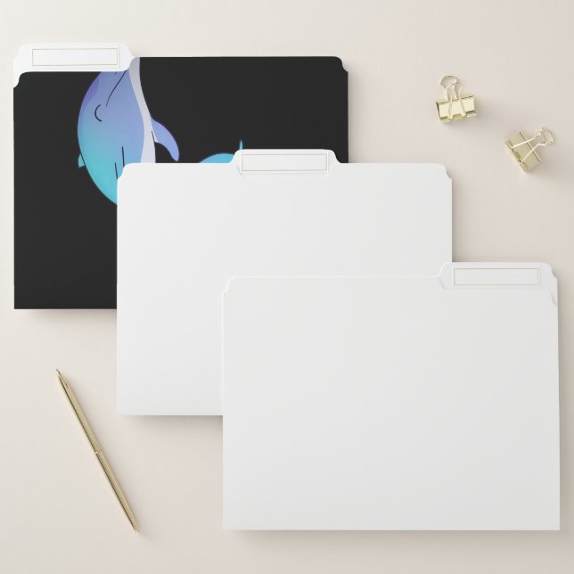 Beautiful tiny dolphin animal file folder (Set)