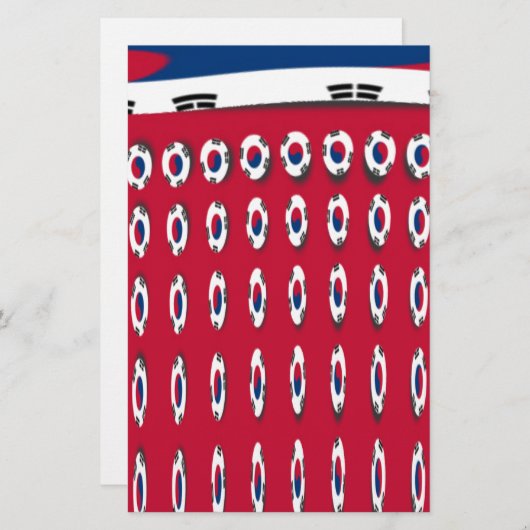 Beautiful Tiny Korean Flag Design A Red Base Print (Front/Back)