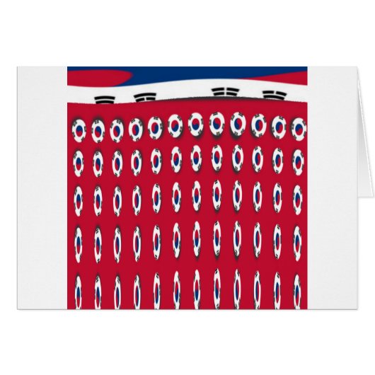 Beautiful Tiny Korean Flag Design A Red Base Print Cards (Front Horizontal)