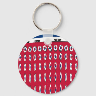 Beautiful Tiny Korean Flag Design A Red Base Print Keychain